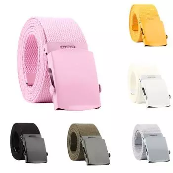 Мужчины Женщины Автоматическая Мода Нейлоновый Ремень Пряжка Вентиляторы Холст Ремень чёрный