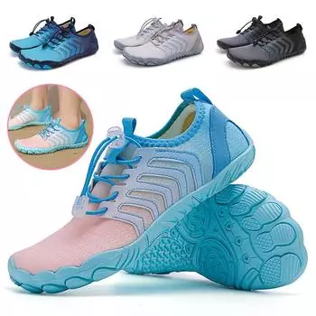 Мужчины Женщины Босоножки Аква-обувь Быстросохнущая обувь для плавания в воде Пляжные сандалии вверх по течению Фитнес-обувь для йоги Река Море Дайвинг Серфинг Забродные кроссовки 36 чёрный