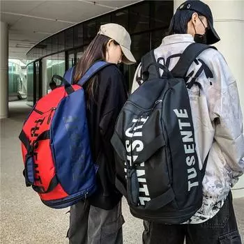 Мужчины Женщины Дорожный Рюкзак Спортивная Сумка Женский Студент Портативный Школьный Рюкзак Большой Емкости чёрный