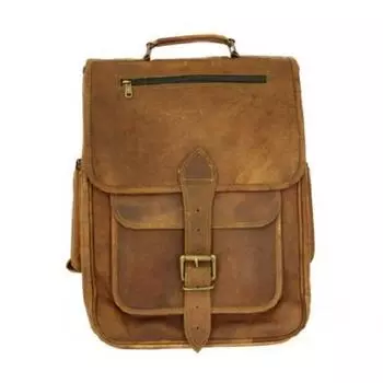 Мужчины Женщины Кожаная сумка Ноутбук Рюкзак Компьютер Ноутбук Школьная дорожная сумка 12 x 16 x 4 in коричневый