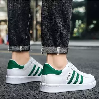 Мужчины Женщины Кроссовки Повседневная Мужская Обувь Дышащие Кроссовки Модные Кожаные Белые Кроссовки 35 чёрный