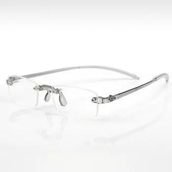 Мужчины Женщины Легкие прозрачные полимерные очки для чтения без оправы от +1,00 до +4,00 4