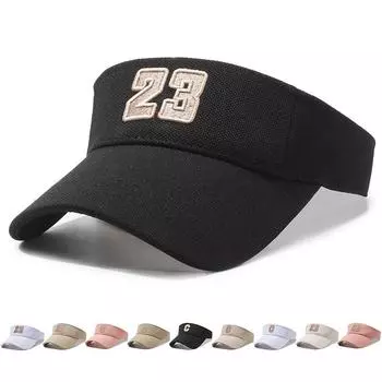 Мужчины женщины летняя вышивка цифровой пустой цилиндр солнцезащитный крем солнцезащитный козырек Number чёрный