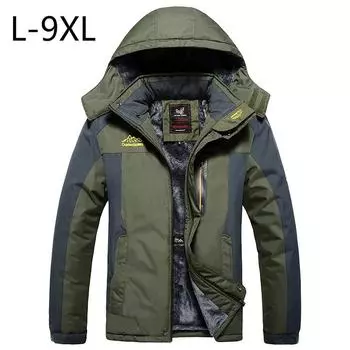 Мужчины Зима Открытый Охота Кемпинг Водонепроницаемый Армейское Пальто Куртка С Капюшоном Верхняя Одежда 2XL красный