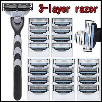Мужская 3-слойная бритва, высококачественное лезвие для мужской укладки волос для держателя бритвы 5pcs/set