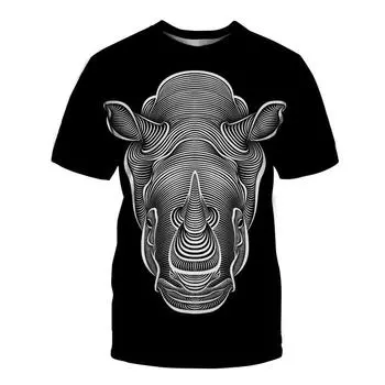 Мужская 3D футболка свободная мужская футболка больших размеров с короткими рукавами и абстрактным элементом в виде животных, топ больших размеров с принтом XS