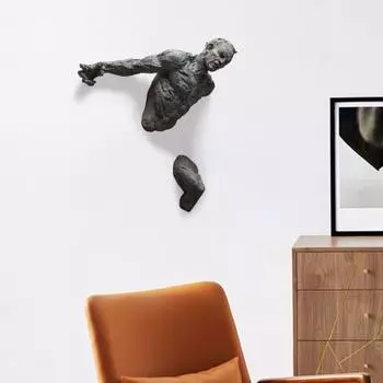 Мужская абстрактная скульптура из смолы, настенный декор, статуэтка человеческого тела, настенное крепление E