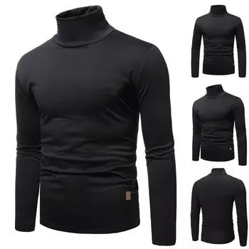 Мужская эластичная рубашка с круглым вырезом и длинными рукавами, зимние теплые термоджемперы, топы