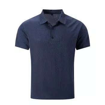 Мужская эластичная толстовка с лацканами, однотонная рубашка, пляжная молодежная мода, мужские рубашки с коротким рукавом XL чёрный