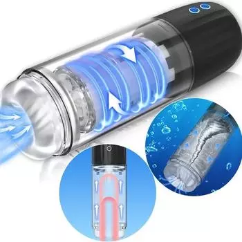 Мужская электрическая мастурбационная чашка, тренажер для пениса, электрический массажный вибрационный тренажер, мужские игрушки для взрослых, секс-игрушки Sucking Black