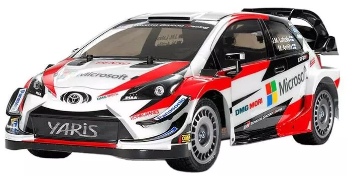 Мужская электрическая радиоуправляемая машинка Tamiya серии Toyota Gazoo Racing WRC 58659 1/10 No.659 WRT/Yaris (Шасси ТТ-02) На дороге