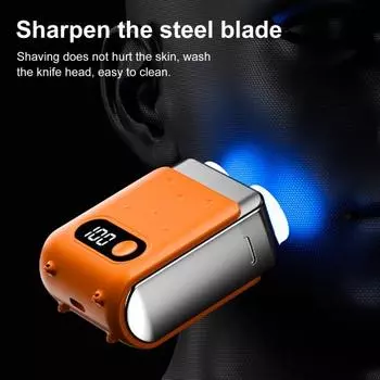Мужская электробритва IPX7 Водонепроницаемая мини-бритва карманного размера с зарядкой от USB, беспроводная, роторная синий
