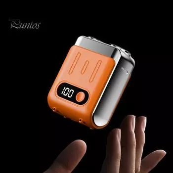 Мужская электробритва IPX7 Водонепроницаемая мини-бритва карманного размера с зарядкой от USB, беспроводная роторная бритва с высокоскоростным мотором и светодиодным дисплеем, портативная бритва синий