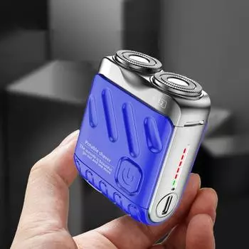 Мужская электробритва IPX7 Водонепроницаемая Type-C Перезаряжаемая Мини Дорожная Роторная Бритва Портативный Триммер Для Удаления Волос, Бороды Инструмент Подарок Отцу Парню оранжевый