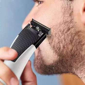 Мужская электробритва из нержавеющей стали с лезвием, водонепроницаемая, USB-перезаряжаемая, портативная, дорожная бритва