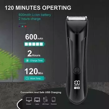 Мужская электробритва Pofessional, машинка для стрижки волос, беспроводной триммер для волос, бритва, парикмахерский резак, USB, беспроводные водонепроницаемые машинки для стрижки, безопасные чёрный