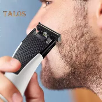 Мужская электробритва с лезвием из нержавеющей стали, водонепроницаемая, с возможностью зарядки через USB, портативная дорожная бритва, триммер для удаления волос на теле, инструмент для отца и бойфренда серый