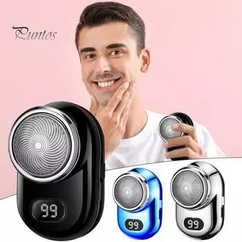 Мужская электробритва с зеркальным дисплеем батареи Водонепроницаемая перезаряжаемая мини-бритва Type-C для путешествий Портативный инструмент для удаления волос, триммера для бороды синий