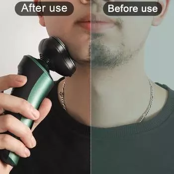 Мужская электробритва со светодиодным дисплеем, 3 головки, USB аккумуляторная дорожная бритва, беспроводной триммер для волос, инструмент для удаления бороды, подарок парню
