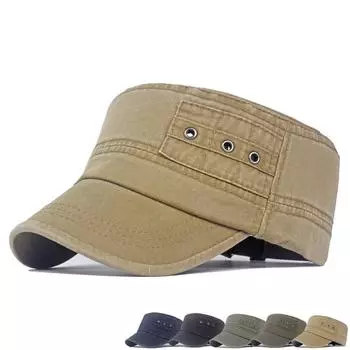 Мужская армейская плоская кепка, хлопковая военная кепка, уличная шляпа от солнца, бейсбольная кепка, кепка дальнобойщика, кепка капитана армия зеленый