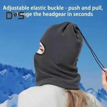 Мужская Балаклава, лыжная маска для холодной погоды, зимняя термомаска для сноуборда, мотоцикла, велоспорта, теплая ветрозащитная регулируемая эластичная пряжка, головной убор чёрный