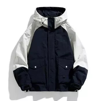 Мужская бархатная куртка с капюшоном, осенняя повседневная куртка для молодых и средних мужчин, куртка в тон цвета L