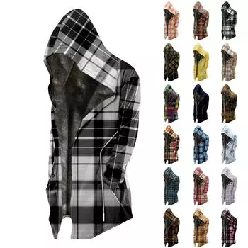 Мужская бархатная утолщенная длинная куртка с клетчатым принтом, мужская повседневная куртка на молнии большого размера XXL армия зеленый