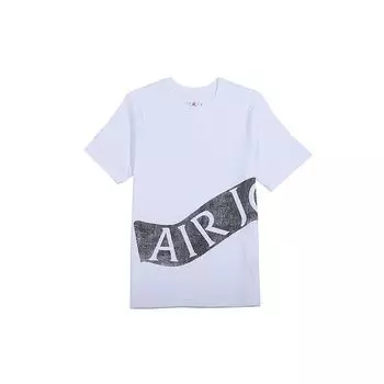 Мужская баскетбольная футболка с коротким рукавом с большим логотипом Air Jordan, белая AQ4080-100 XXXL