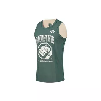 Мужская баскетбольная майка Li Ning Bad Five Letter Print, впитывающая пот, свободная, сочная, темно-зеленая, цвета хаки AAYT525-1 M