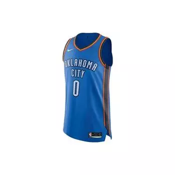 Мужская баскетбольная майка в стиле ретро Nike Russell Westbrook #0 Thunder Player Edition, синяя AV2680-404 XL