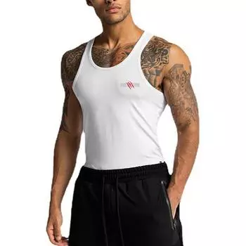 Мужская баскетбольная спортивная тренировочная одежда Muscleguys, одежда для фитнеса без рукавов, быстросохнущий летний жилет для бега M чёрный