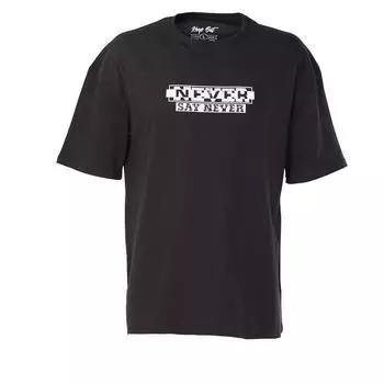 Мужская базовая футболка с круглым вырезом и принтом букв, черная