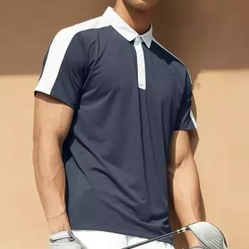 Мужская беговая теннисная майка высокого качества с коротким рукавом для гольфа, мужские спортивные рубашки для бега, топы, походная одежда для фитнеса S темно-синий