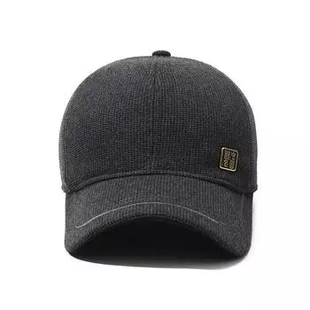 Мужская бейсбольная кепка для людей среднего и пожилого возраста, теплая плюшевая шерстяная кепка, повседневная универсальная хлопковая кепка для защиты ушей Adjustable серый