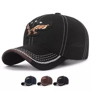 Мужская бейсбольная кепка с вышивкой орла, шляпа для рыбалки для гольфа, весенне-осенняя солнцезащитная кепка, женская панамская кепка с хвостиком, шляпа Snapback с козырьком 55-62cm синий