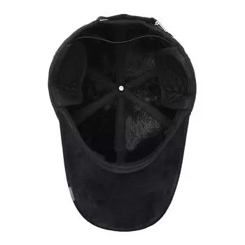 Мужская бейсбольная кепка с вышивкой, сезонная, для людей среднего и пожилого возраста, утолщенная, теплая и морозостойкая, кепка с козырьком, хлопковая кепка с защитой от ушей для пап Adjustable серый