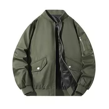 Мужская бейсбольная куртка, американская повседневная рабочая одежда, ретро-двусторонняя куртка-бомбер на осень и зиму, плюс бархат для сохранения тепла L