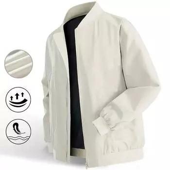 Мужская бейсбольная куртка на молнии, ветрозащитная, дышащая, стильная куртка-бомбер, весна, новая мода, уличная одежда, базовый стиль M белый