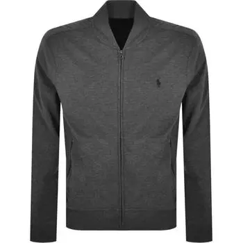 Мужская бейсбольная куртка с вышитым логотипом Polo Ralph Lauren, на молнии, с длинным рукавом, угольно-серая 710842844-008 M