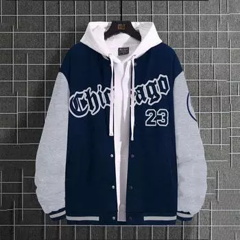 Мужская бейсбольная куртка весна и осень молодежные мужские модели свободная повседневная куртка мужская L армия зеленый