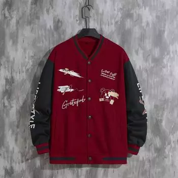 Мужская бейсбольная куртка весна и осень молодежные мужские модели свободная повседневная куртка мужская L армия зеленый