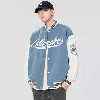 Мужская бейсбольная куртка весна и осень молодежные мужские модели свободная повседневная куртка мужская L чёрный