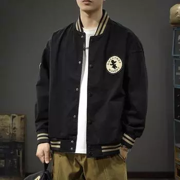 Мужская бейсбольная майка Ruffian Handsome, хлопковая куртка большого размера, американская мужская повседневная летная куртка M