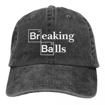 Мужская бейсболка Breaking Balls Trucker Snapback Ковбойские кепки Dad Hat Breaking Bad Walter White TV Golf Hats Adjustable чёрный