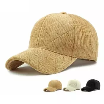 Мужская бейсболка осень-зима из вельвета, женская кепка с козырьком чёрный