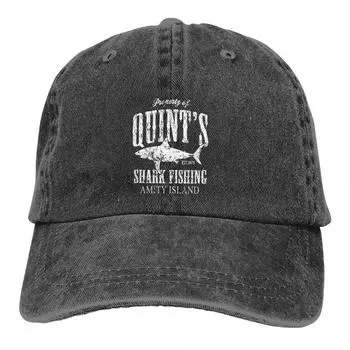 Мужская бейсболка с потертостями Quints Shark Fishing Amity Island Trucker Snapback Cowboy Hat Dad Hat Dive Scuba Diving Golf Hats Adjustable жёлтый