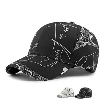 Мужская бейсболка с принтом, женская весенне-летняя уличная солнцезащитная кепка чёрный