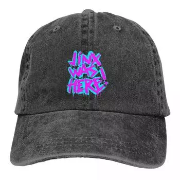 Мужская бейсболка стираная JINX WAS HERE Крутая кепка дальнобойщика Snapback Ковбойские кепки Папина шляпа Arcane League Of Legends LOL Game Golf Hats Adjustable лавандовый