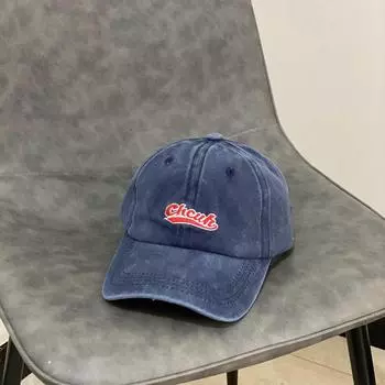 Мужская бейсболка Tide в стиле ретро с вышитыми буквами, мягкая кепка для весны и лета, женская M56-58cm чёрный