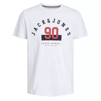 Мужская белая футболка с изогнутым логотипом JACK & JONES S белый